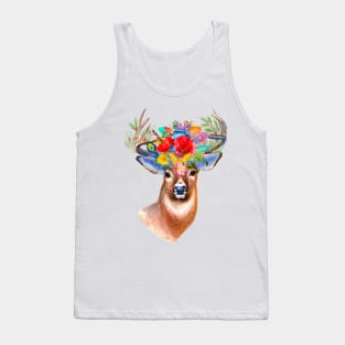 Woodland wildflower stag Tank Top